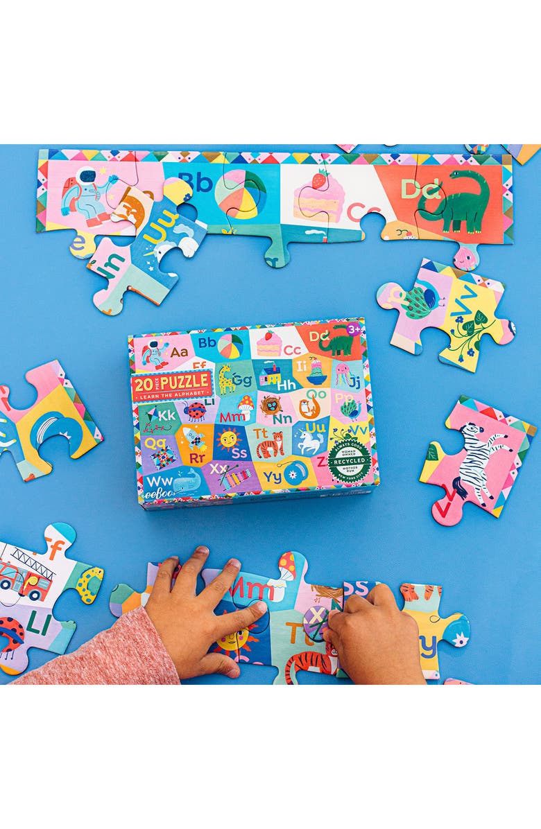 eeBoo Learn the Alphabet 20-Piece Puzzle, Alternate, color, Blue Multi