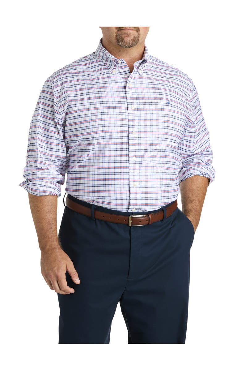 Brooks Brothers Big & Tall Non-Iron Triple Windowpane Sport Shirt, Main, color, Red Blue White