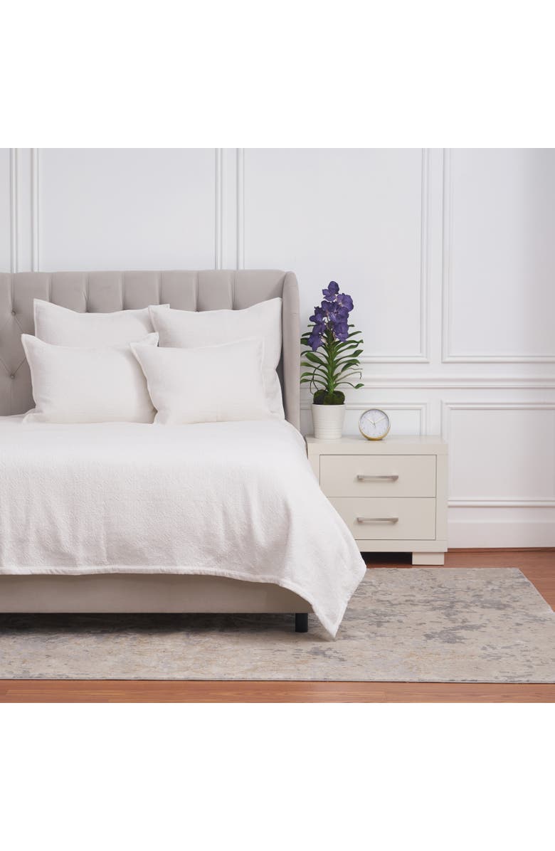 ELISABETH YORK 20" x 26" Chander Dove Cotton Standard Sham - Machine Washable, Alternate, color, White