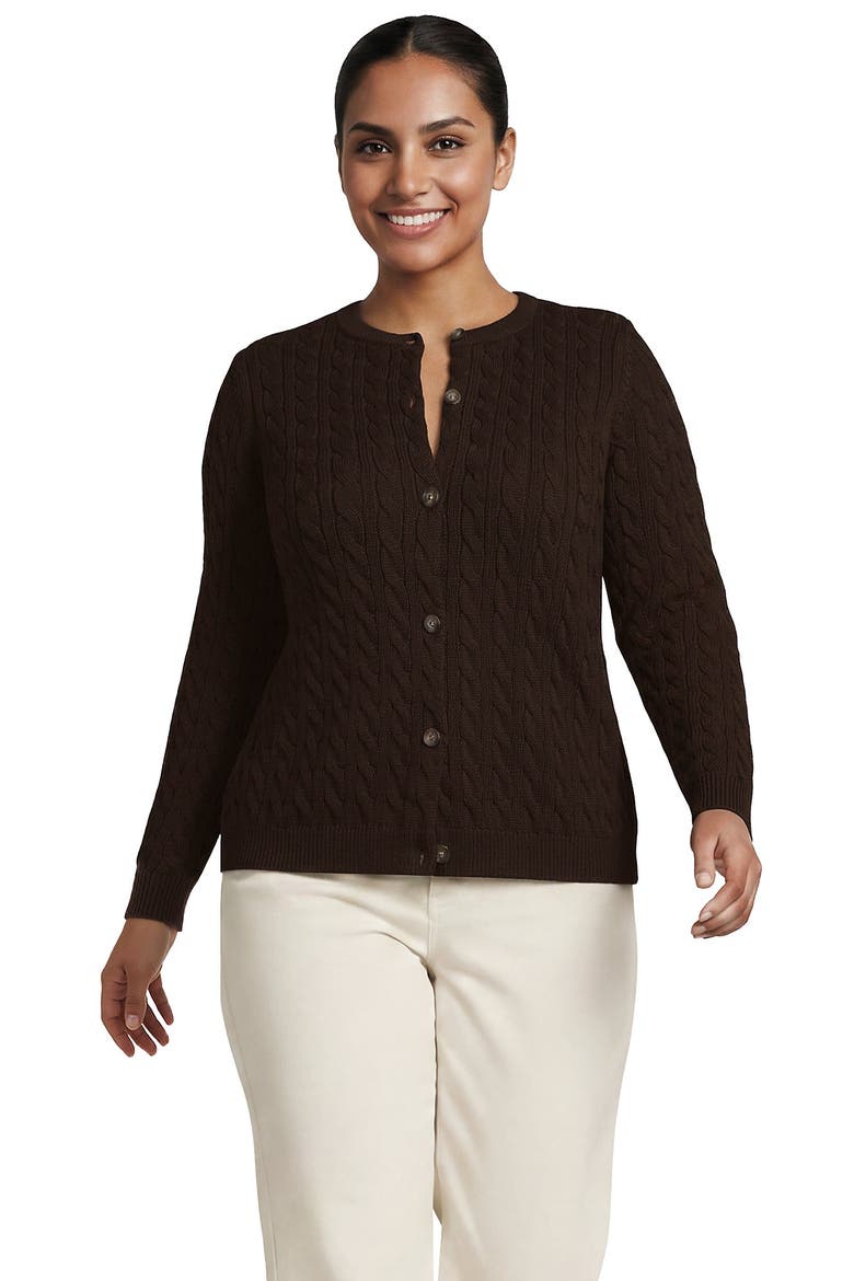 Plus Size Drifter Jacquard Cardigan Sweater, Main, color, Rich Coffee