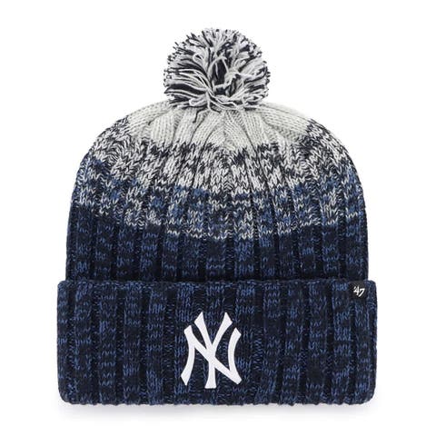 Men's '47  Navy New York Yankees Cascade Cuffed Knit Hat with Pom