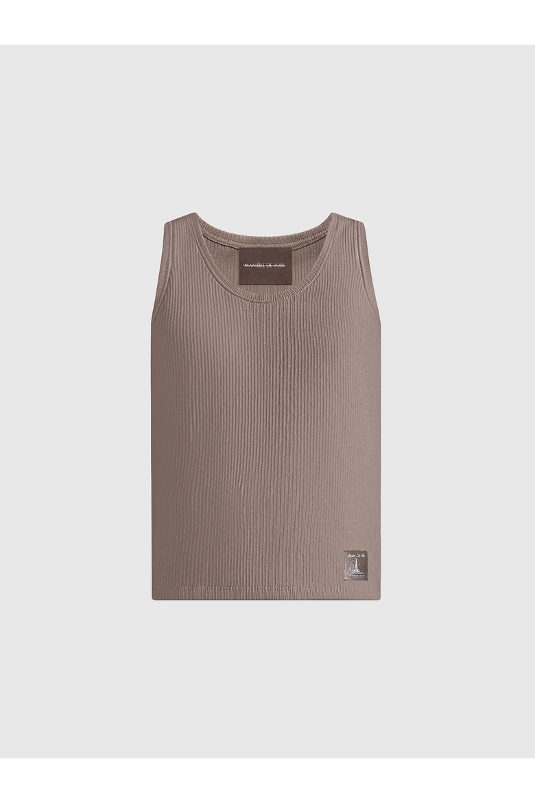Justin Ribbed Cotton Vest, Alternate, color, Mushroom