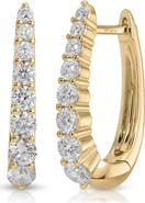 EF Collection Maeve 14k Gold Diamond Hoop Earrings