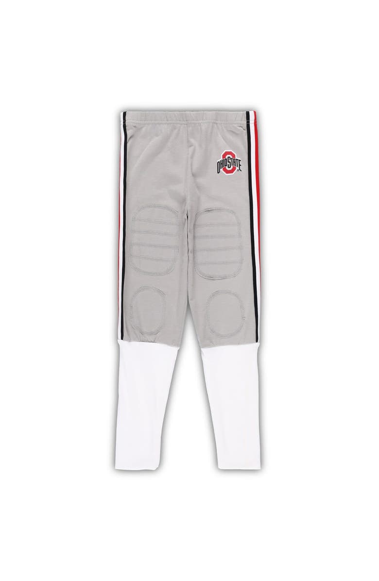 Wes & Willy Youth Wes & Willy Scarlet/Gray Ohio State Buckeyes Team Football Pajama Set, Alternate, color, 