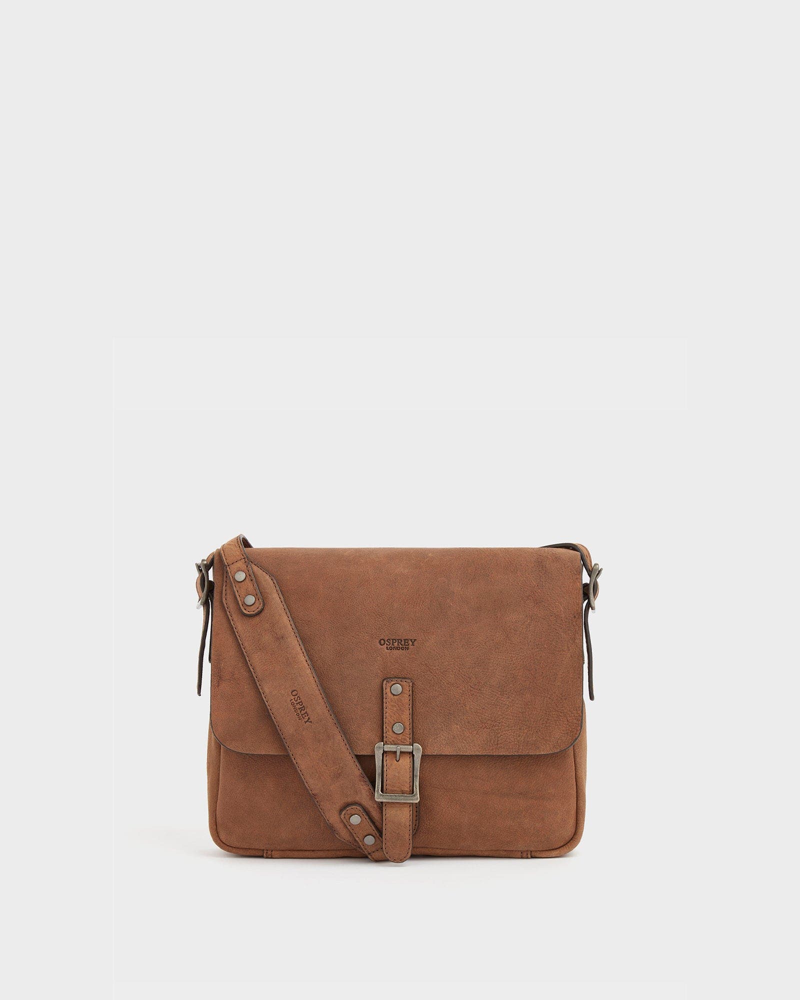 The Clayton Leather Messenger Bag, Main, color, Chocolate