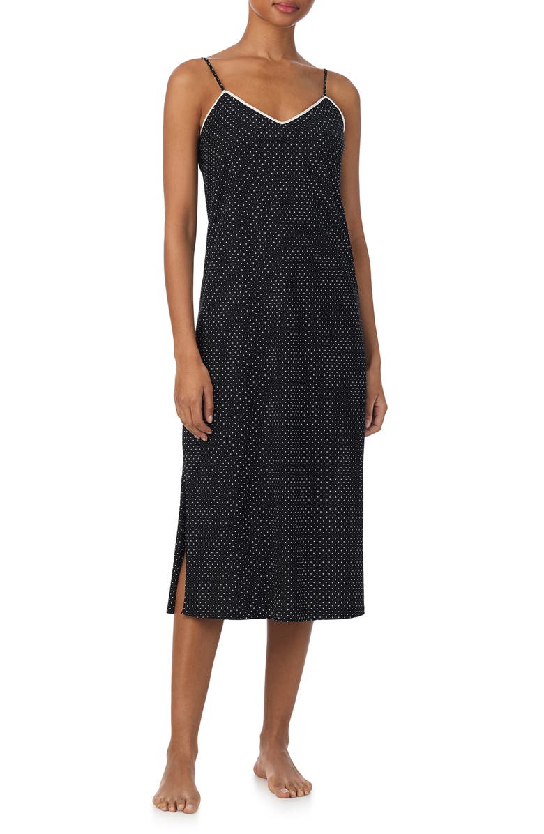 Lauren Ralph Lauren Dot Print Strappy Ballet Nightgown, Main, color, 