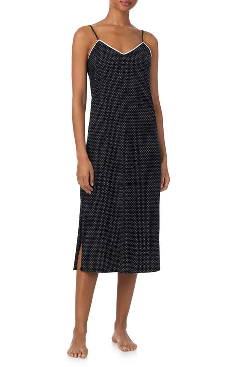 Dot Print Strappy Ballet Nightgown