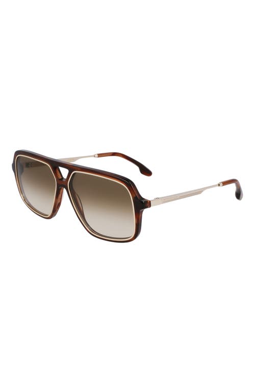 Victoria Beckham V Line 58mm Navigator Sunglasses In Brown