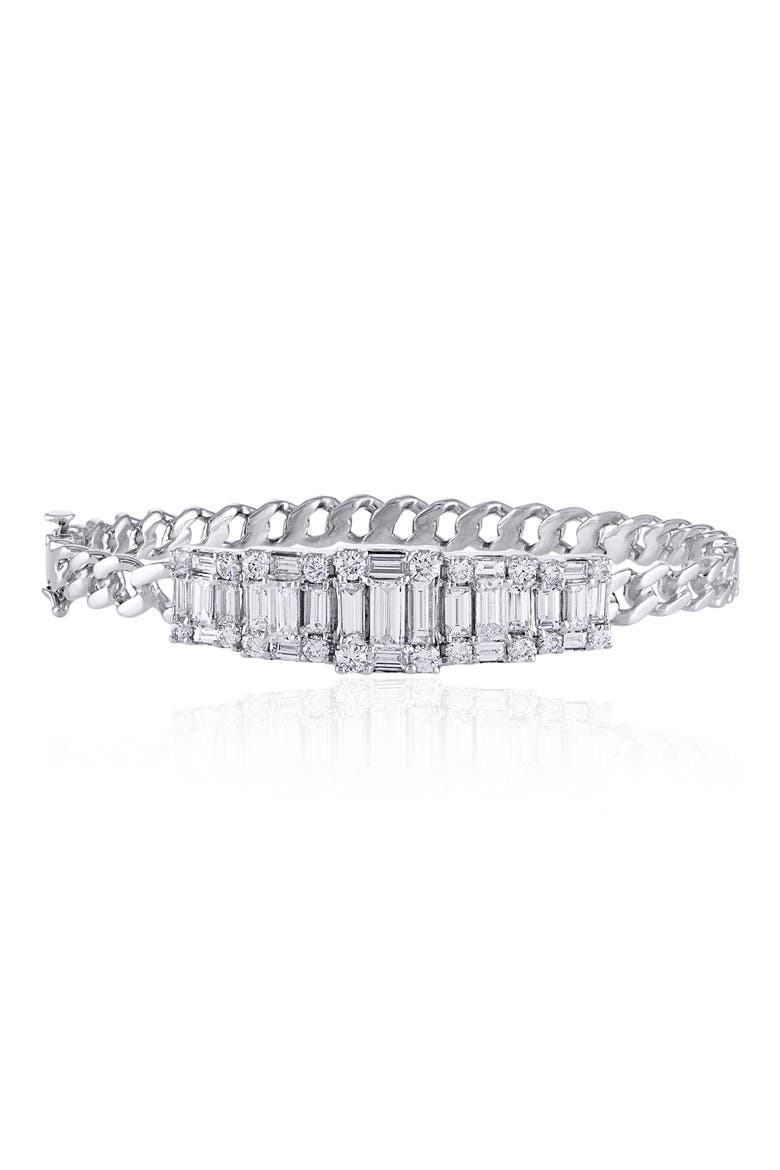 Clarity 5 Cube Diamond Link Bracelet, Main, color, 18KWG
