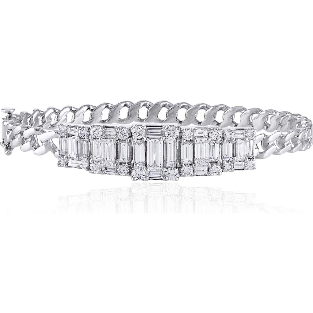 Mindi Mond Clarity 5 Cube Diamond Link Bracelet In Metallic