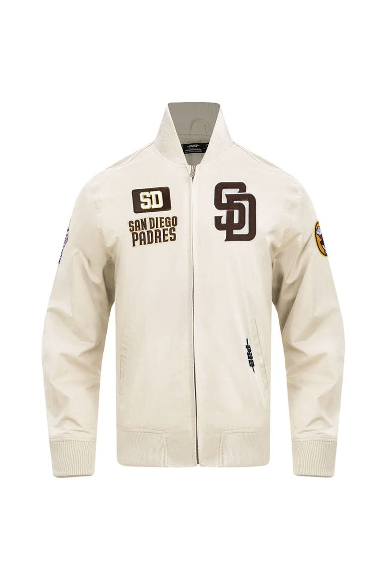 Men's Pro Standard Cream San Diego Padres Area Code Twill Full-Zip Jacket, Alternate, color, Cream