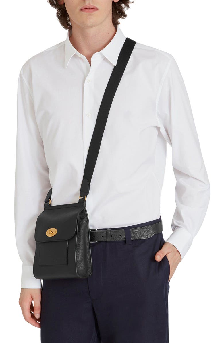 Mulberry Small Antony Leather Crossbody Bag, Alternate, color, A100 Black