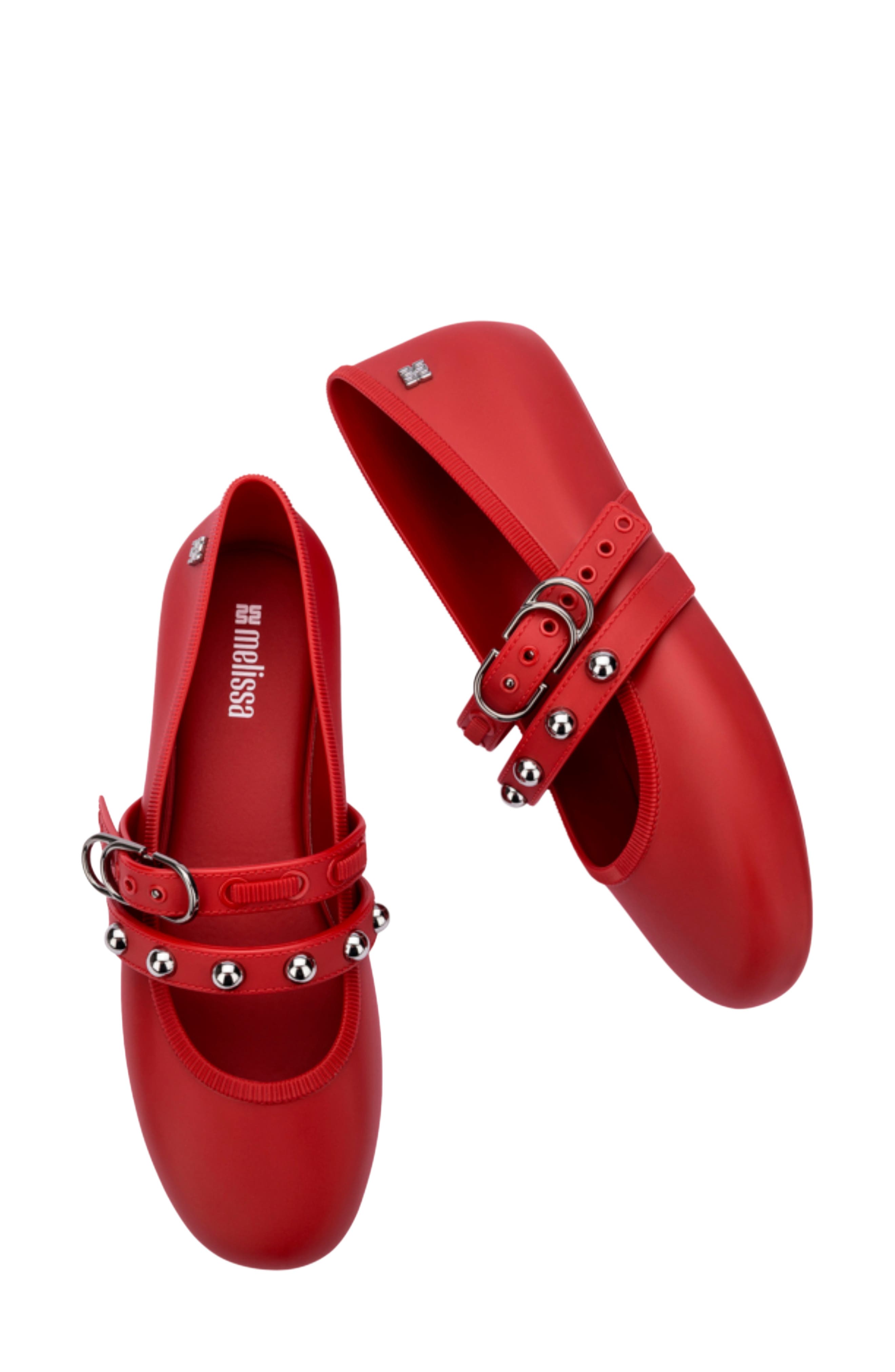 Stud Mary Jane Soft Ballerina Flat, Alternate, color, RED