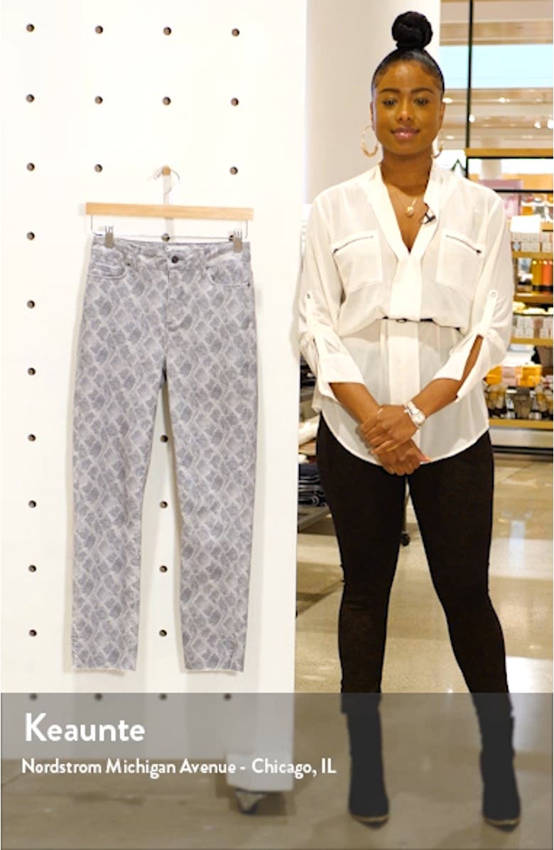 Hoxton Snake Print High Waist Ankle Slim Jeans, sales video thumbnail