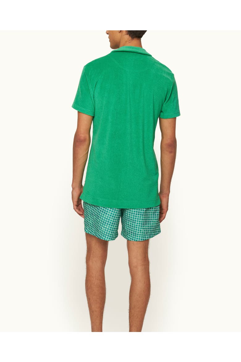 Terry Towelling Tailored Fit Towelling Polo Shirt, Alternate, color, Caddie Green