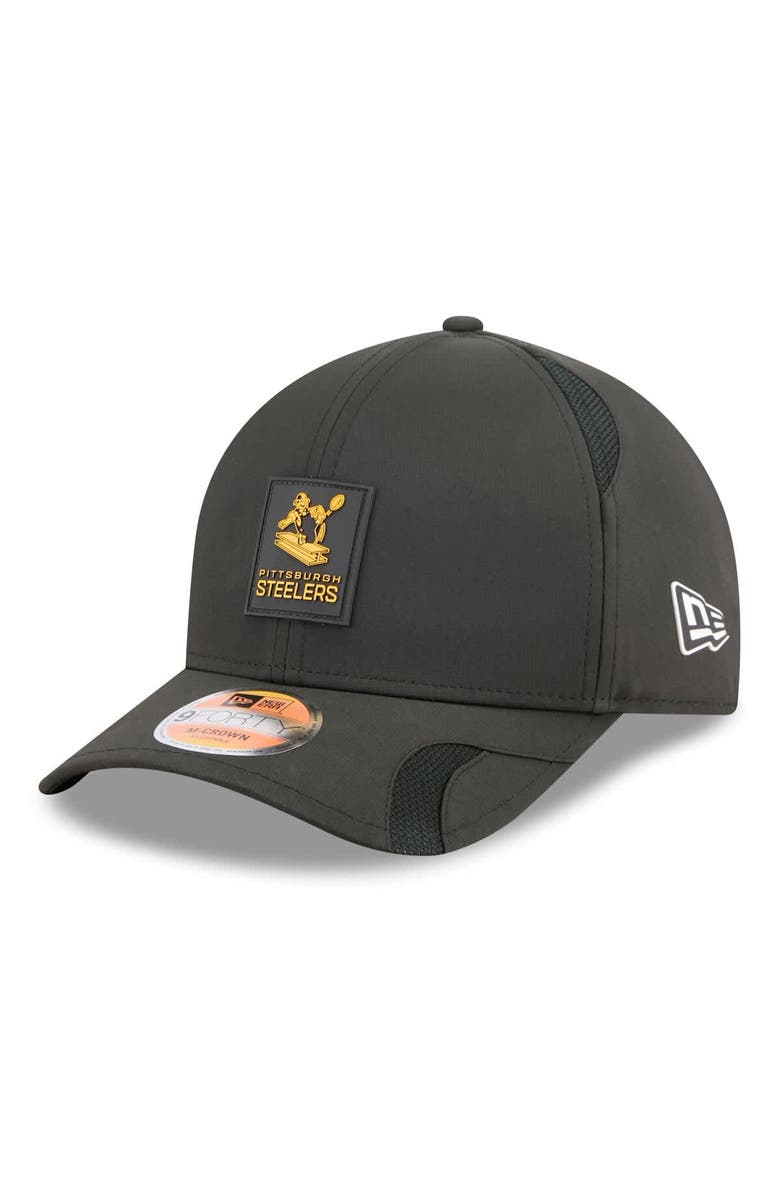 New Era Men's New Era Black Pittsburgh Steelers 2025 Sideline Throwback M-Crown 9FORTY Adjustable Hat, Main, color, Black
