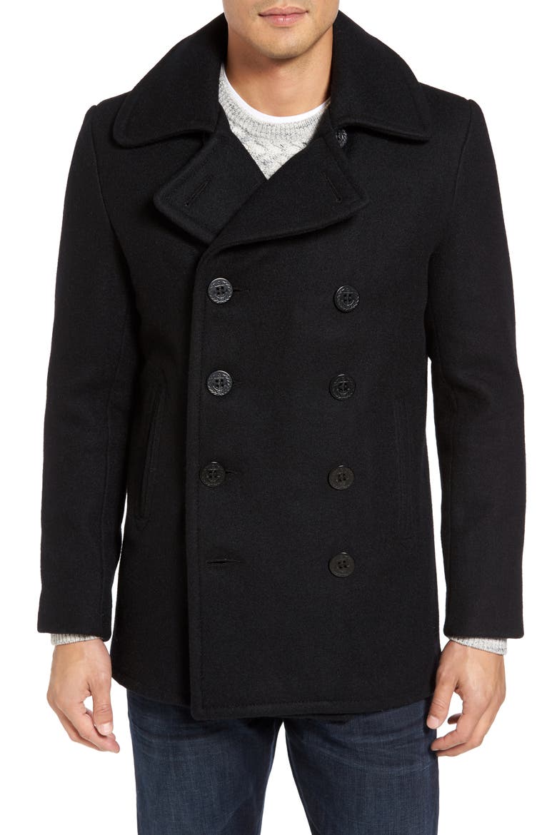 Slim Fit Wool Blend Peacoat (Men) | Nordstrom