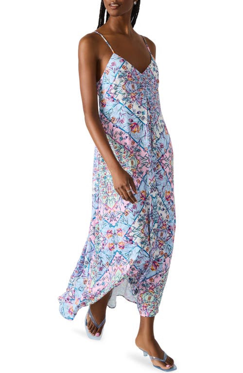 Steve Madden Brianna Print Sleeveless Maxi Dress In Blue