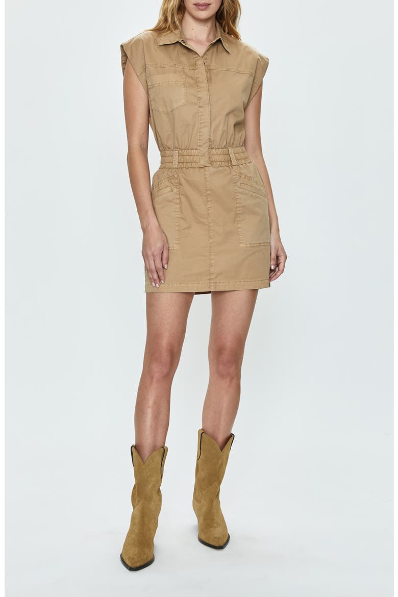 Rosie Cap Sleeve Stretch Cotton Minidress, Main, color, COCONUT