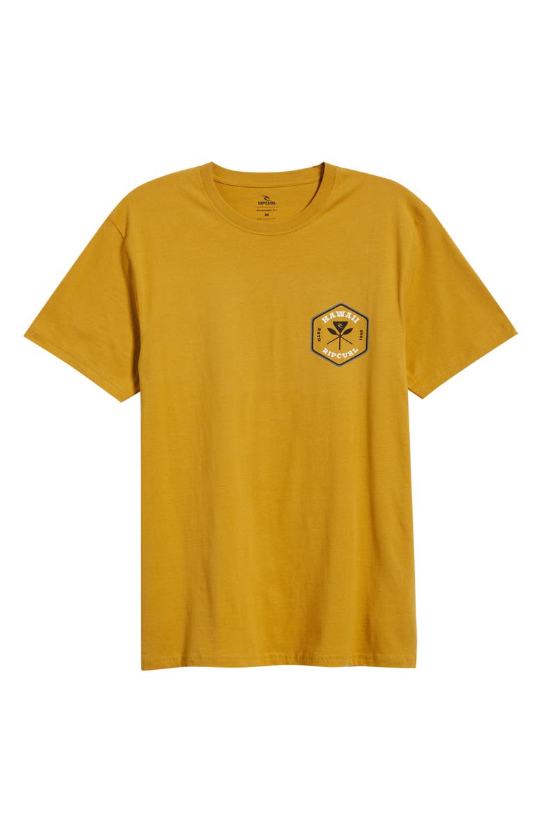 Rip Curl Hawaii Badge Graphic T-Shirt, Main, color, Mustard