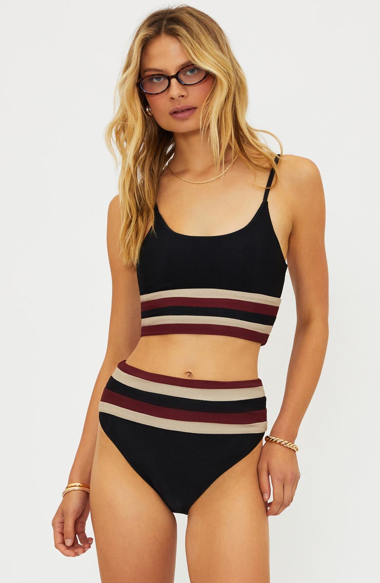 Beach Riot Mae Colorblock Bikini Top, Alternate, color, Maroon Merlot Colorblock