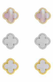 Set of 3 Clover Stud Earrings