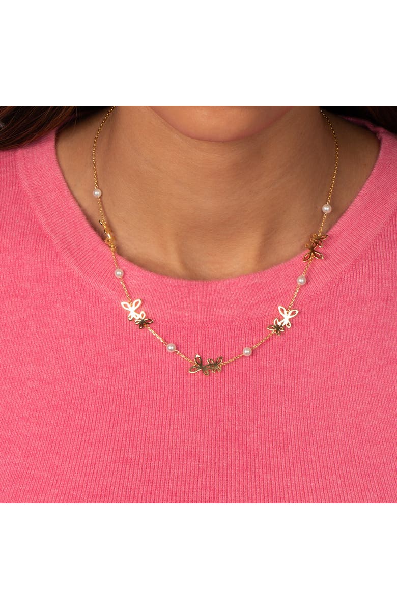BY ADINA EDEN Butterlfies & Pearls Charm Necklace, Alternate, color, Gold