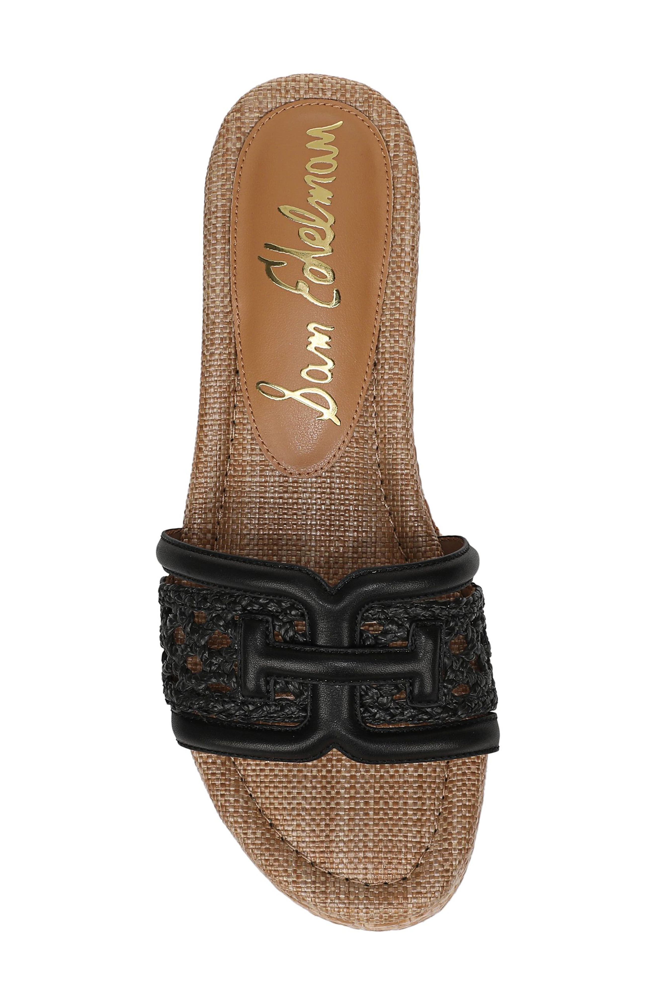 Sam Edelman Pauleena Platform Wedge Slide Sandal, Alternate, color, Black Suede