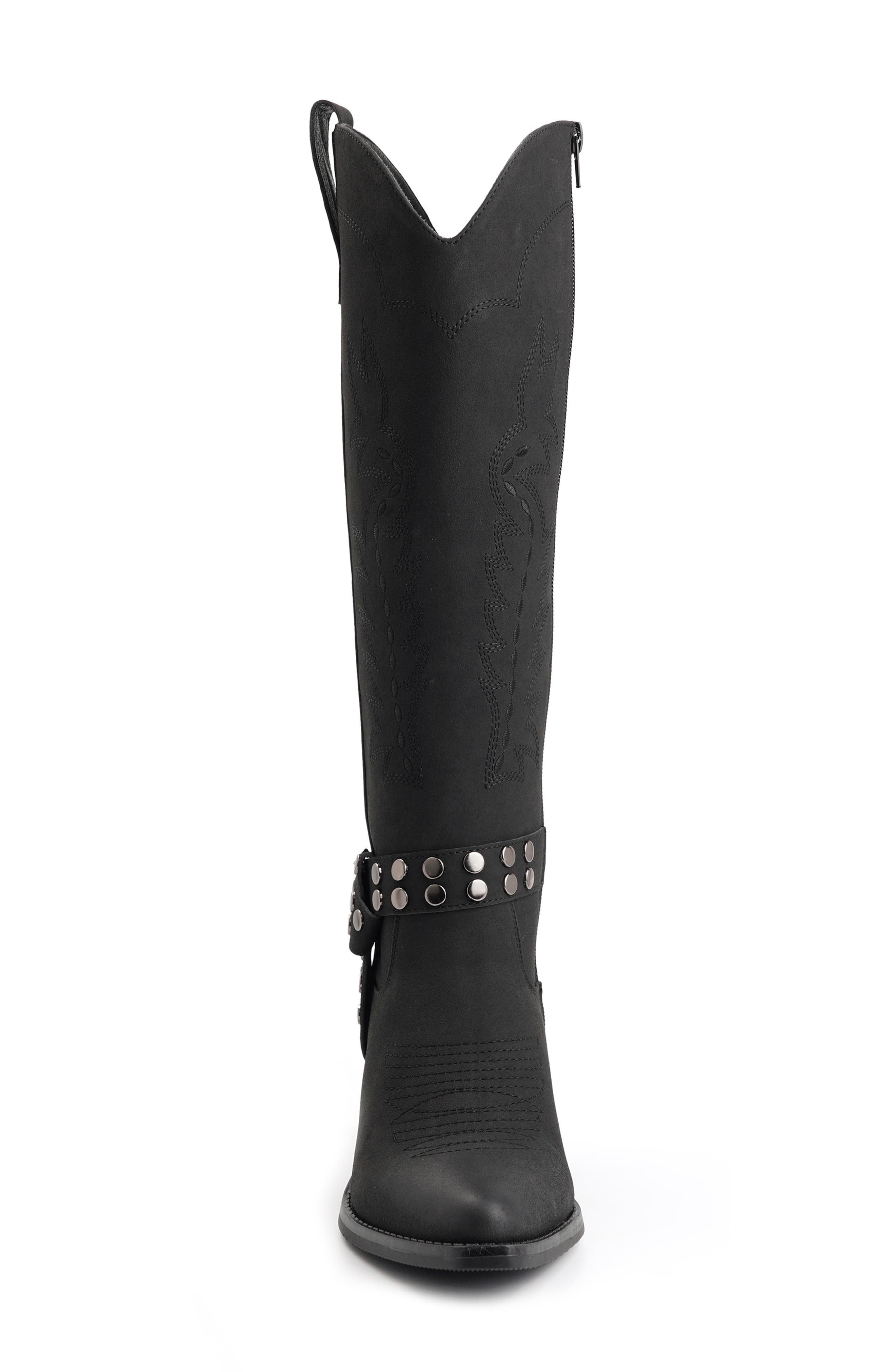 Bridget Faux Leather Knee High Boot, Alternate, color, BLACK