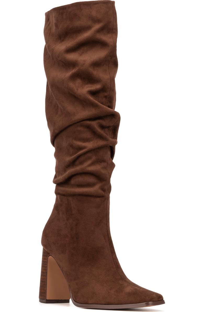 NEW YORK AND COMPANY Damaris Faux Suede Tall Boot, Main, color, Cognac