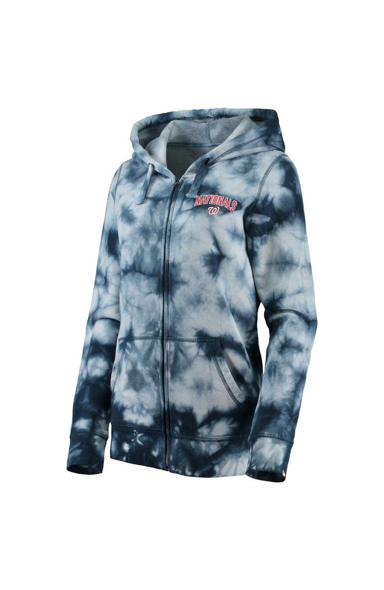 New Era Women's New Era Navy Washington Nationals Tie-Dye Full-Zip Hoodie, Alternate, color, Navy