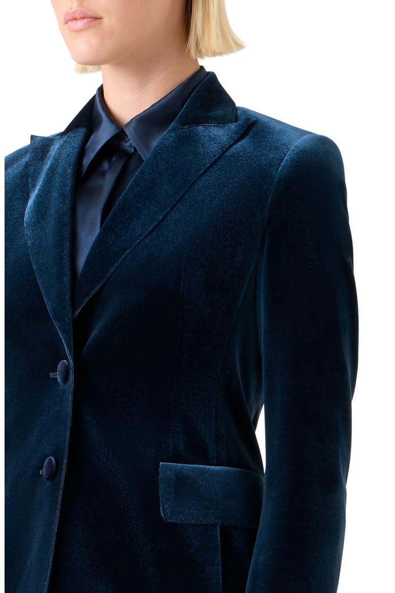 Percival Velvet Neoprene Blazer, Alternate, color, DENIM BLUE