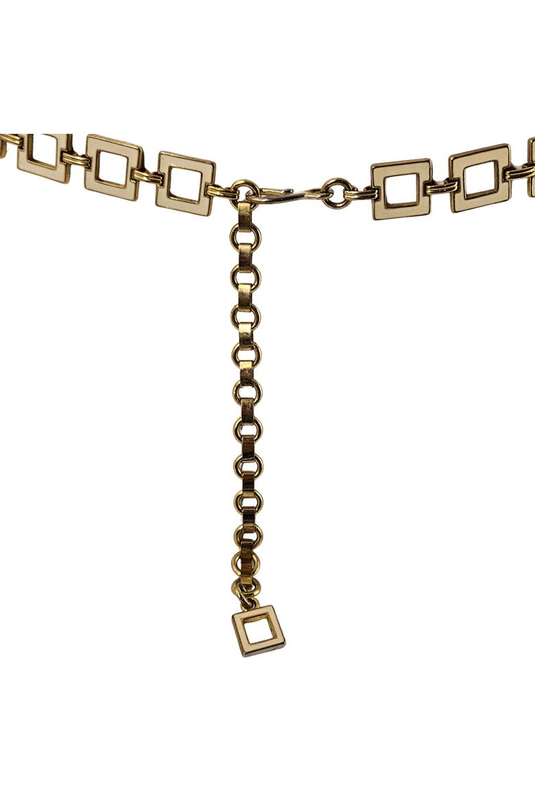 Vintage Gold Tone Square Chain Link Belt Geometric Retro Boho Adjustable 80s 90s, Alternate, color, Gold