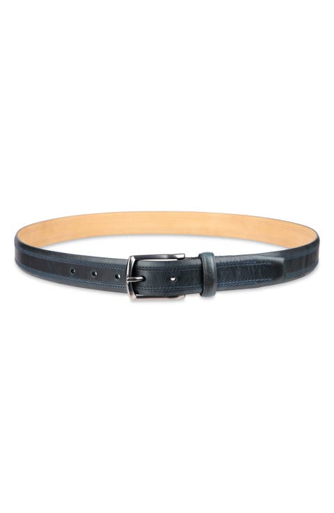 Fes Stitch Leather Belt