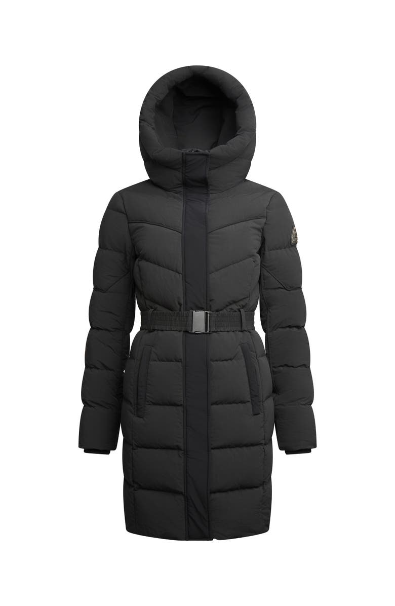 JACK1T Diamond Belted Hooded Down Coat, Alternate, color, Black