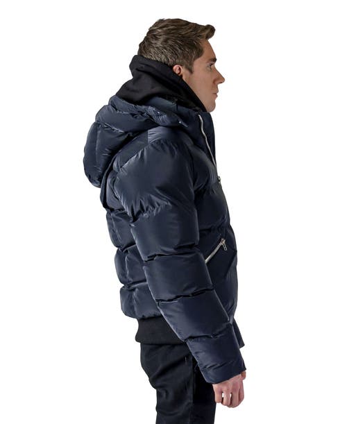 Woodpecker Woody Bomber Quilted Coat In Blue