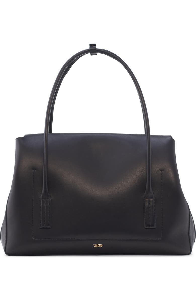 TOM FORD Large Leather Shoulder Bag, Alternate, color, Black