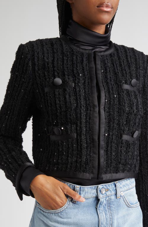 Dolce & Gabbana Sequin-embellished Tweed Jacket In Black