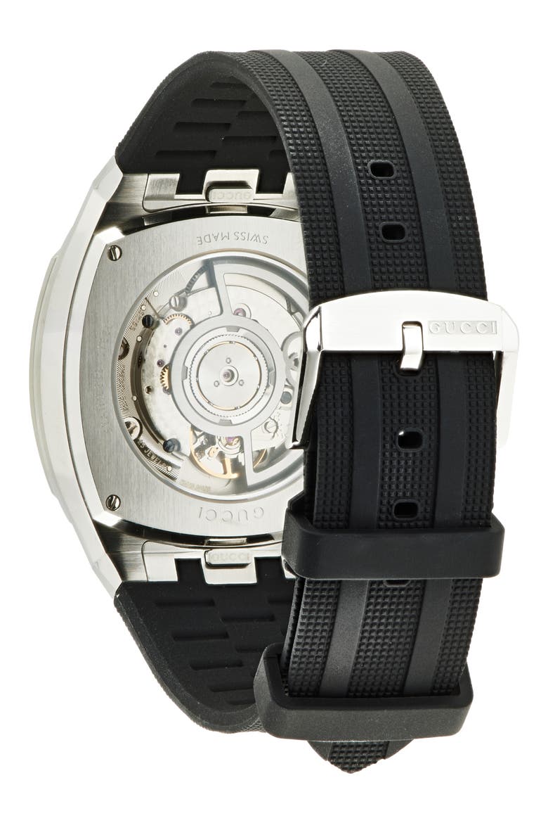 25H Automatic Rubber Strap Watch, 40mm, Alternate, color, BLACK