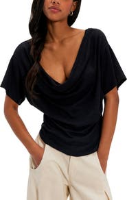 Free People Waterfall Cowl Neck Top
