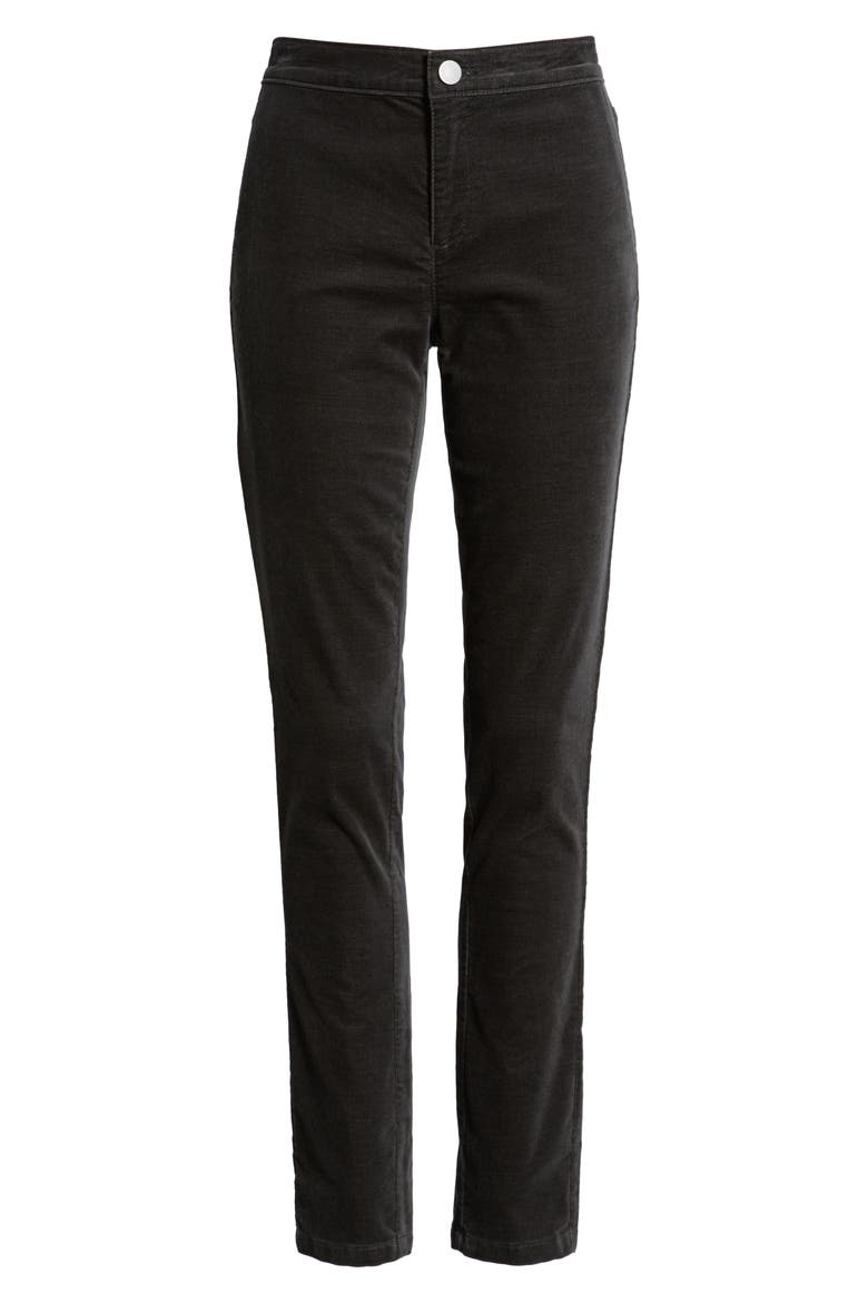 Stretch Velvet Skinny Pants, Alternate, color, GRAPHITE