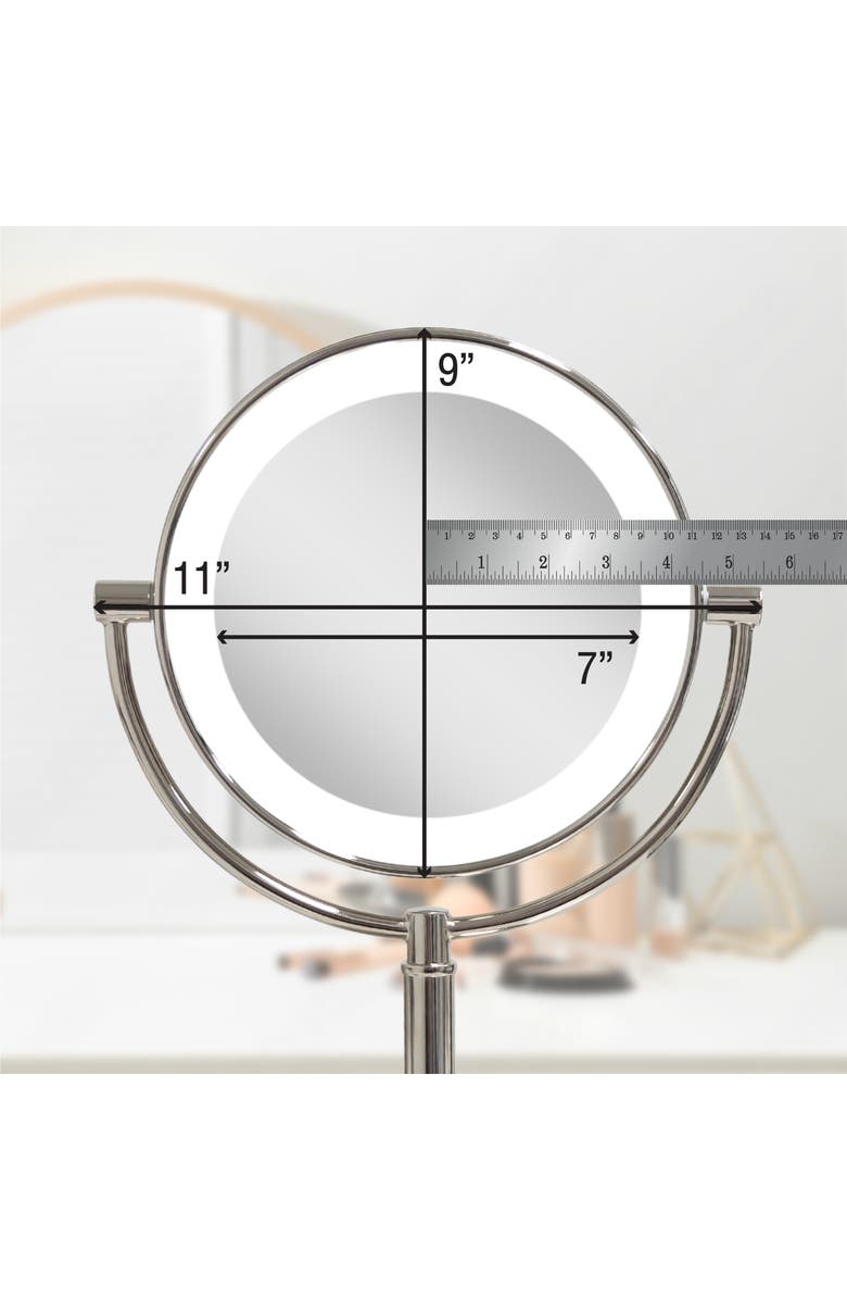 Zadro Laguna Lighted Makeup Mirror with 10X/1X Magnifications, Alternate, color, Polished Nickel