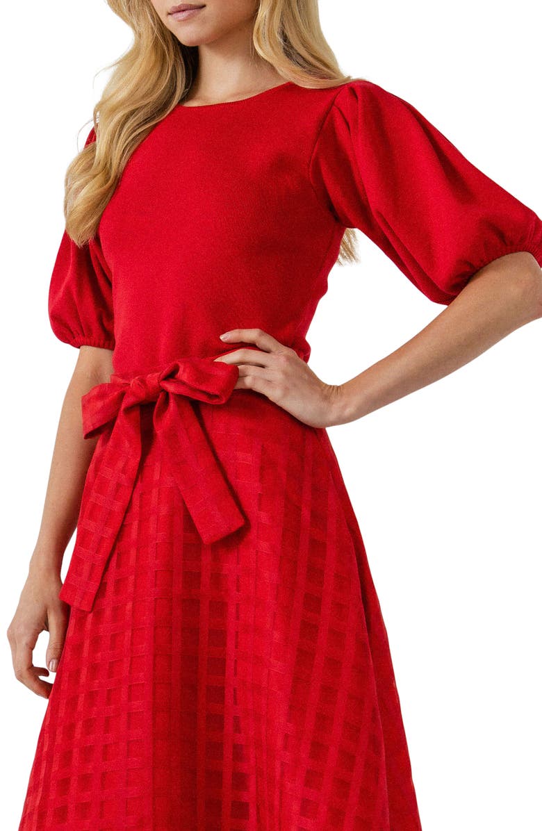 English Factory Short Sleeve Sweater Top, Alternate, color, Red