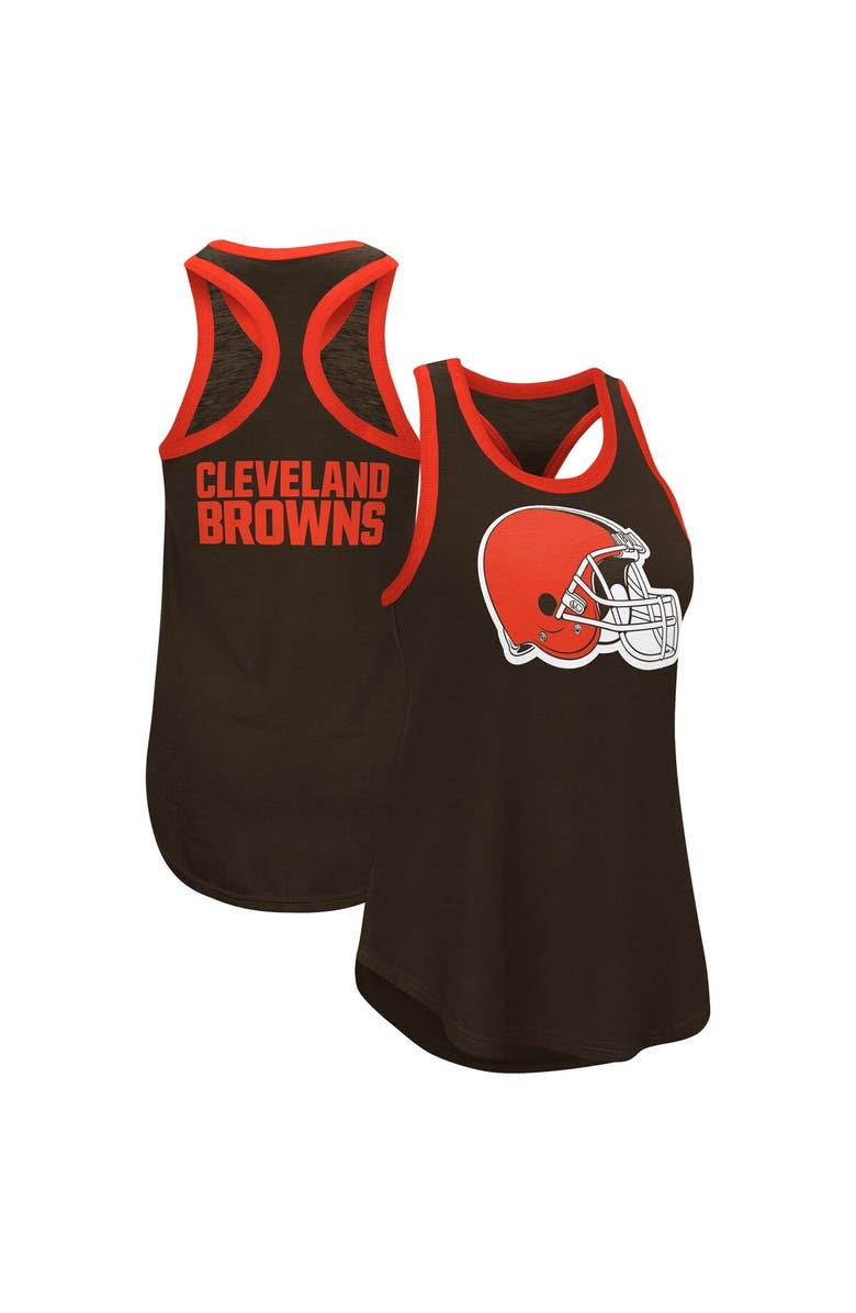 G-III 4HER BY CARL BANKS Women's G-III 4Her by Carl Banks  Brown Cleveland Browns Tater Burnout Scoop Neck Tank Top, Main, color, 