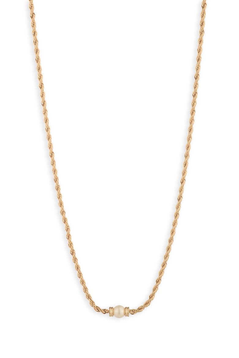 Rope Chain Imitation Pearl Necklace, Main, color, WHITE
