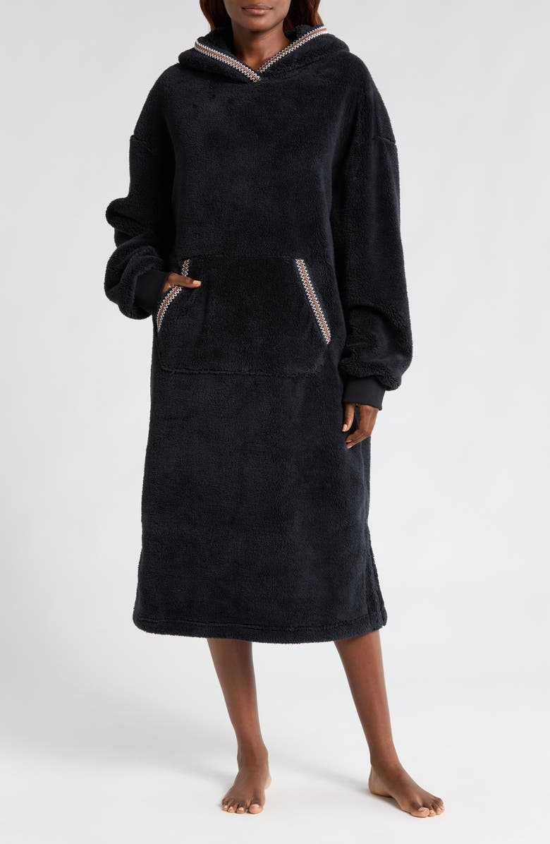 UGG<sup>®</sup> Long Fleece Hoodie, Main, color, Blk