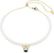 Swarovski Idyllia Bee Pendant Faux Pearl Choker Necklace
