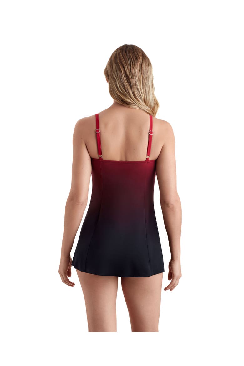 Princess Seam Swim Dress, Alternate, color, Sunset Ombre
