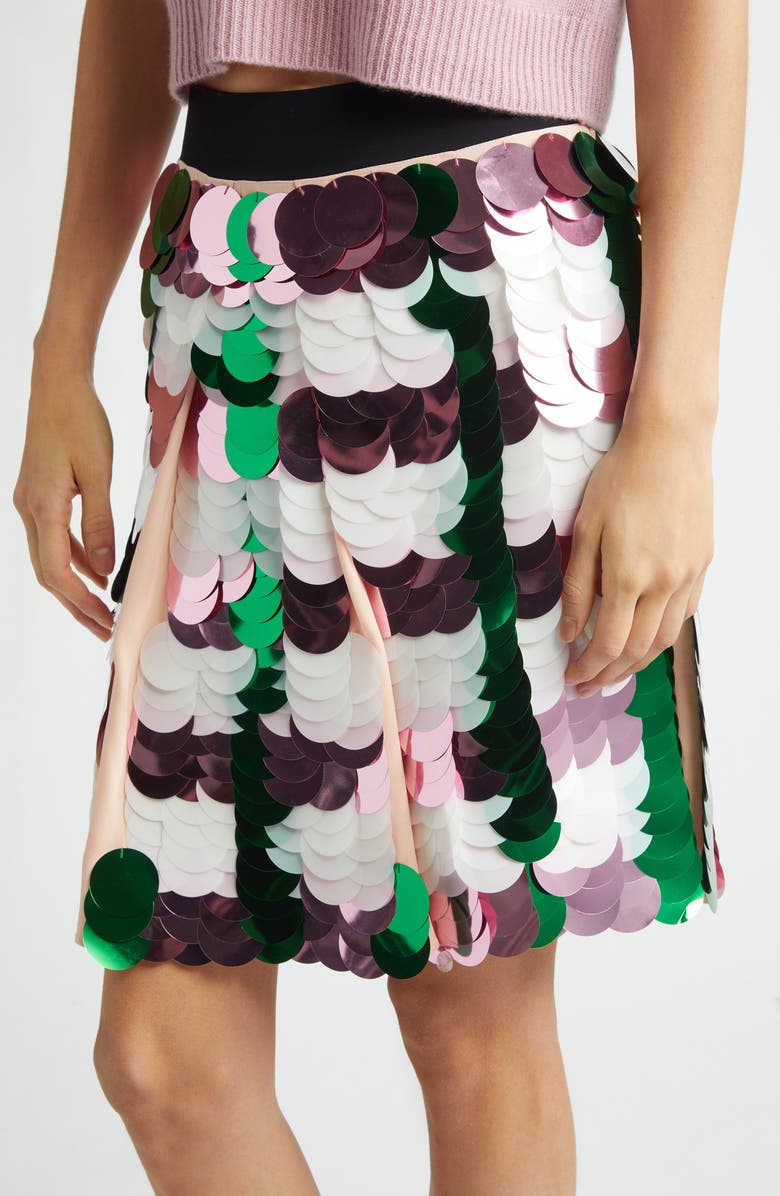 Marni Sequin Check Skirt, Alternate, color, Chc20quartz