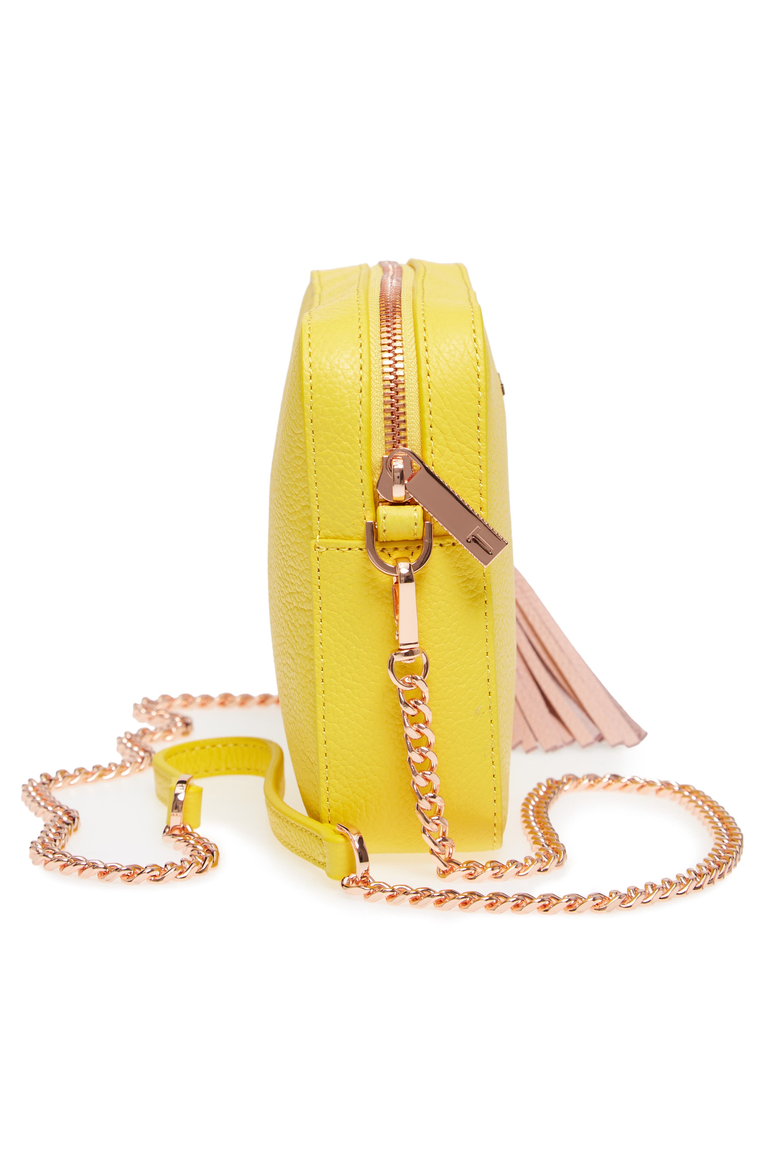Salia Leather Camera Bag, Alternate, color, YELLOW